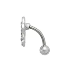 CZ Devil Horned Heart Belly Ring - 14 Gauge at Spencer's