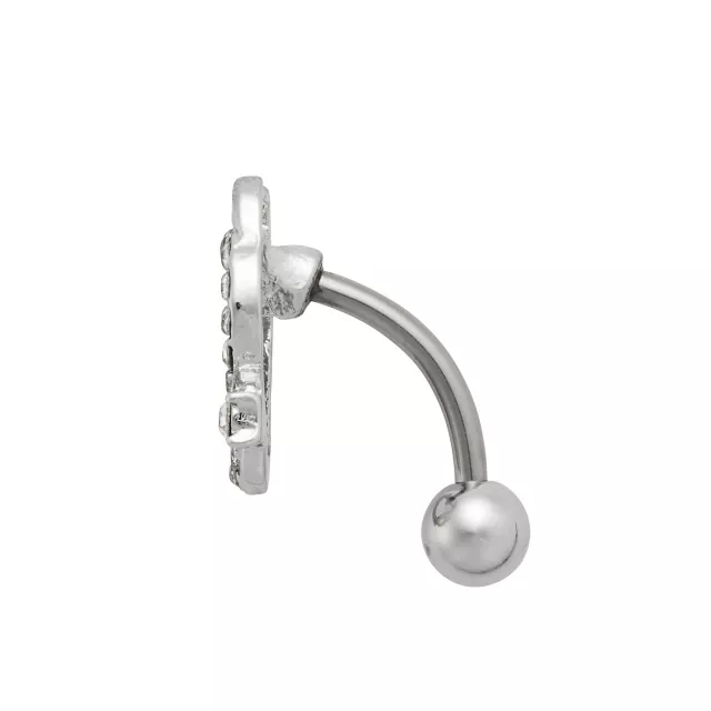 CZ Devil Horned Heart Belly Ring - 14 Gauge at Spencer's