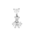 Double CZ Heart and Bow Titanium Dangle Belly Ring - 14 Gauge at Spencer's