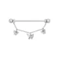 CZ Dangle Butterfly Chain Industrial Barbell - 14 Gauge at Spencer's