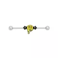 Drippy Smiley Face Industrial Barbell - 14 Gauge at Spencer's