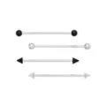 Multi-Pack Prong and Spike End Industrial Barbells 4 Pack - 14 Gauge at Spencer's
