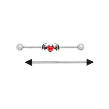 Multi-Pack Titanium Devil Heart Industrial Barbells 2 Pack - 14 Gauge at Spencer's
