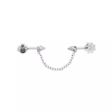 Aurora Borealis Effect Spider Chain Industrial Barbell - 16 Gauge at Spencer's