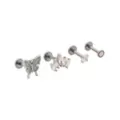 Multi-Pack CZ Slab and Butterfly Titanium Cartilage Barbells 4 Pack - 16 Gauge at Spencer's