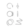 Multi-Pack Titanium Spiral and Half Nose Hoops 6 Pack - 20 Gauge at Spencer's