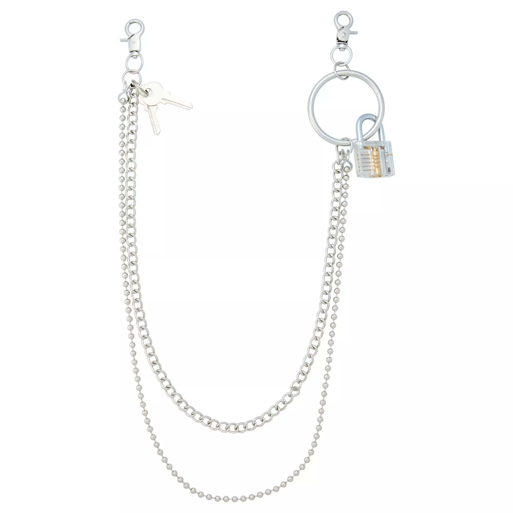 2-Row Lock and Key Wallet Chain at Spencer's