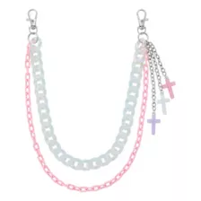 Multi-Color Layered Cross Wallet Chain at Spencer's