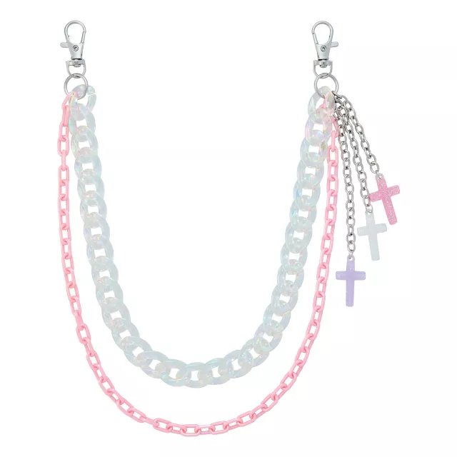 Multi-Color Layered Cross Wallet Chain at Spencer's