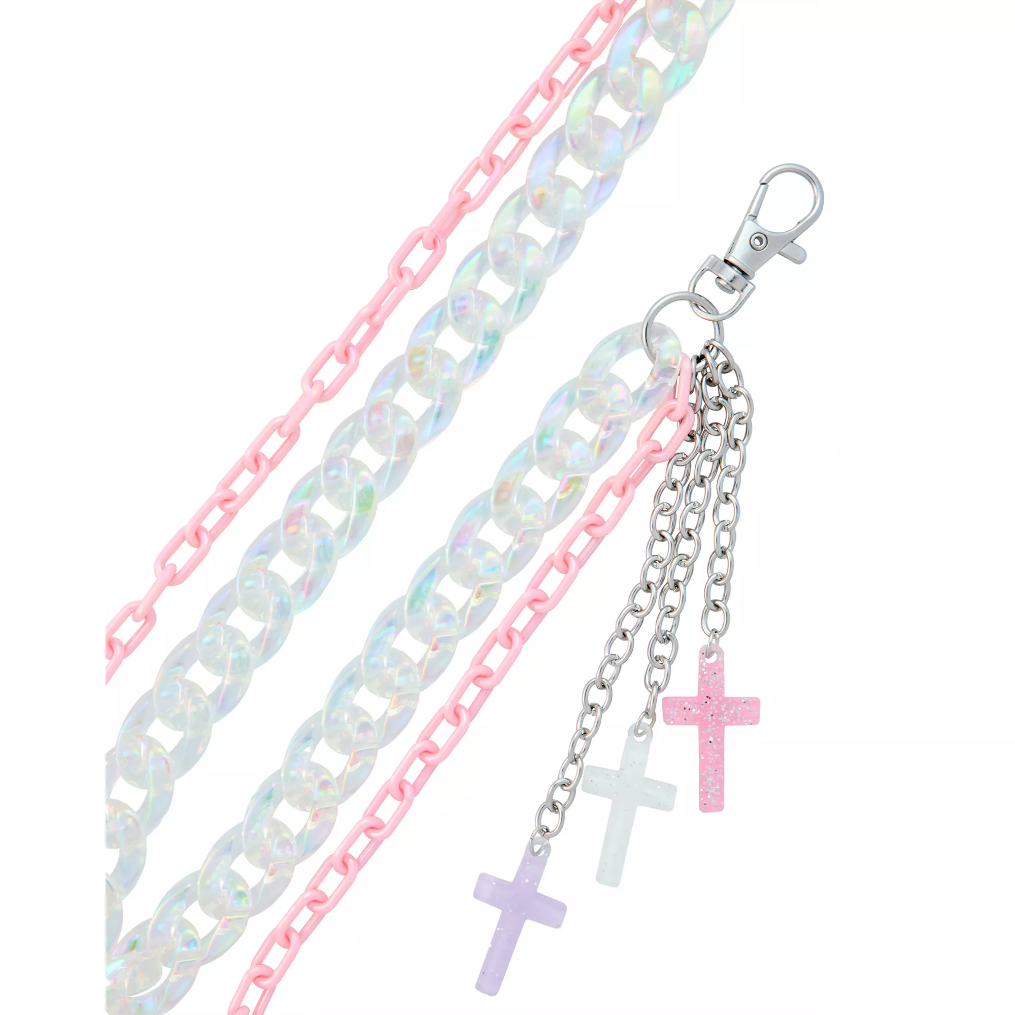 Multi-Color Layered Cross Wallet Chain at Spencer's