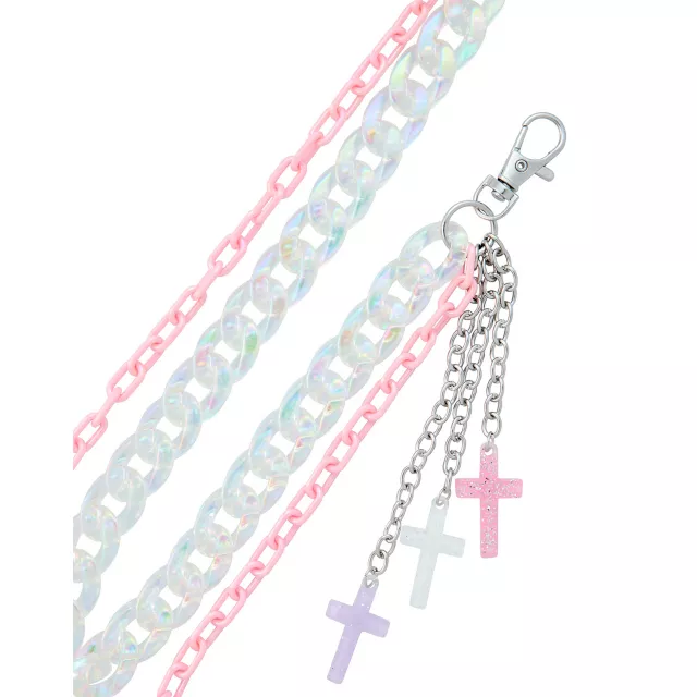 Multi-Color Layered Cross Wallet Chain at Spencer's