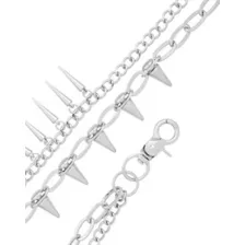 2-Row Spiked Wallet Chain at Spencer's