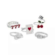 Multi-Pack Gambler Glam Rings - 5 Pack at Spencer's