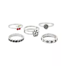Multi-Pack Eclectic Novelty Rings - 5 Pack at Spencer's