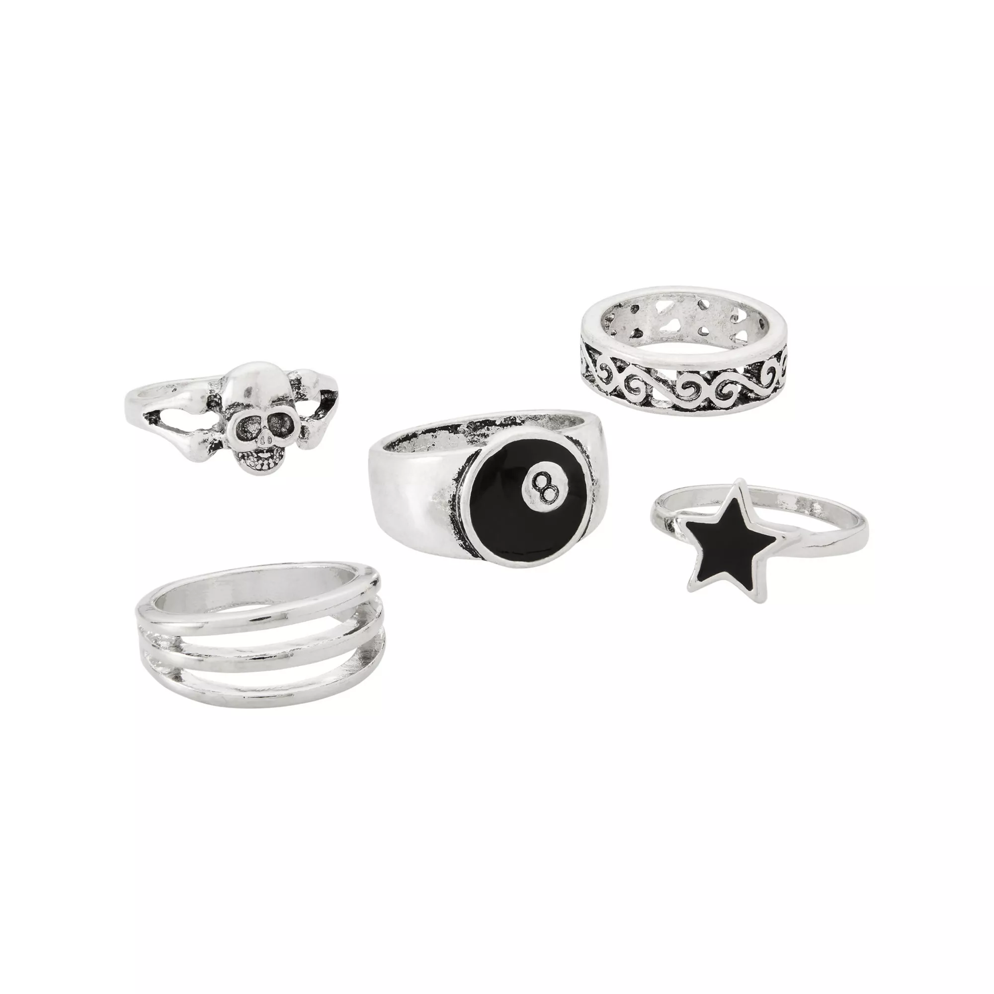 Multi-Pack Gothic Novelty Rings - 5 Pack at Spencer's