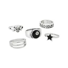 Multi-Pack Gothic Novelty Rings - 5 Pack at Spencer's