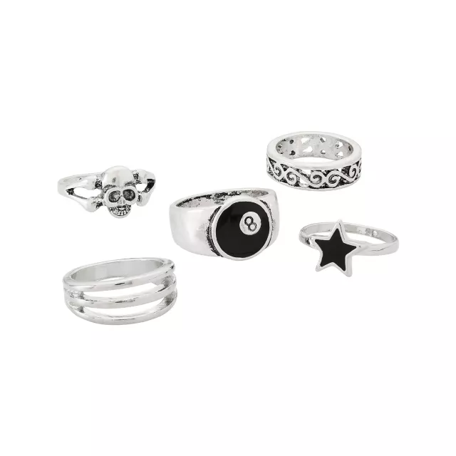 Multi-Pack Gothic Novelty Rings - 5 Pack at Spencer's