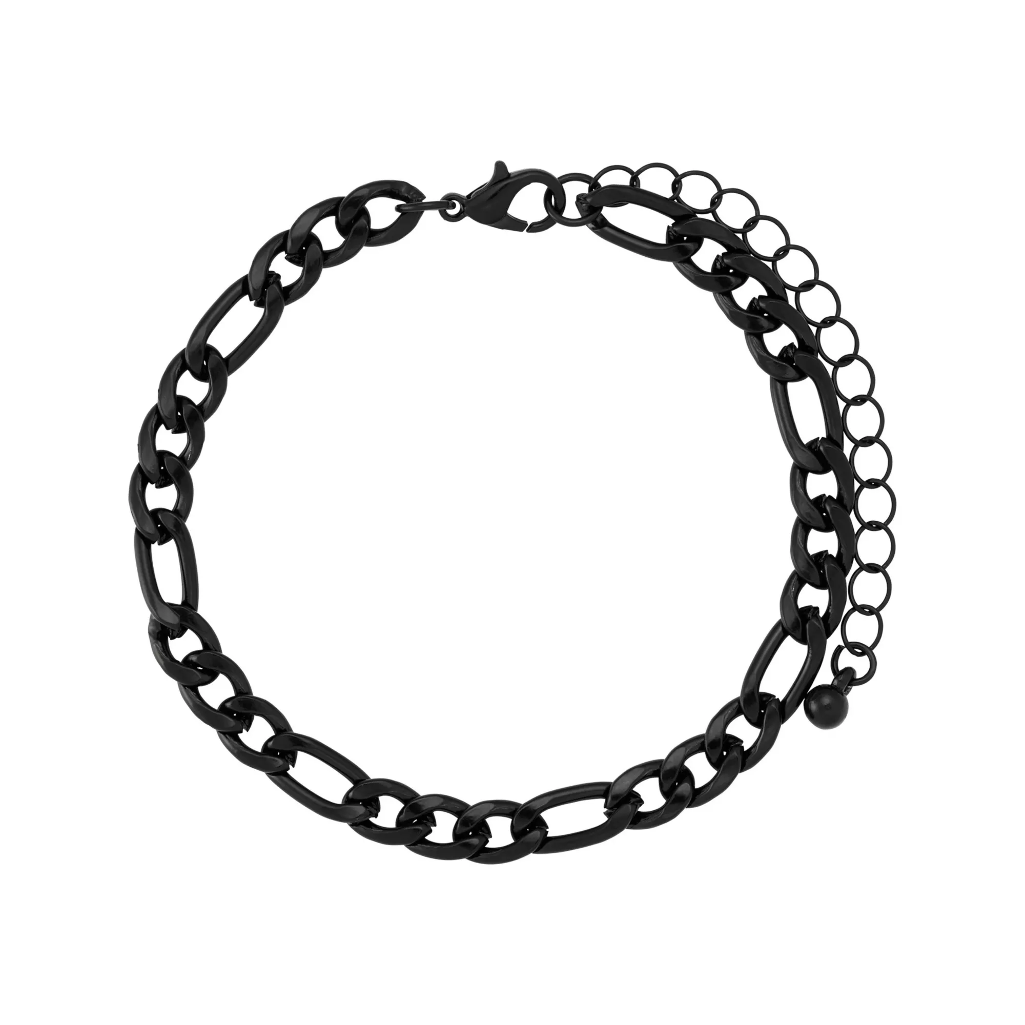 Multi-Pack Silvertone and Black Spiked Chain Bracelets - 5 Pack at Spencer's