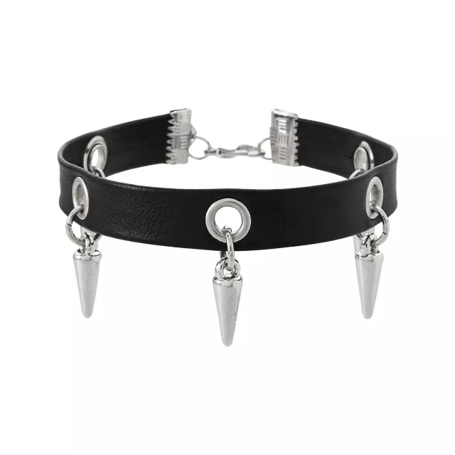 Multi-Pack Silvertone and Black Spiked Chain Bracelets - 5 Pack at Spencer's