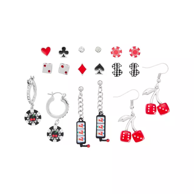 Multi-Pack Jackpot Stud and Dangle Earrings - 9 Pair at Spencer's