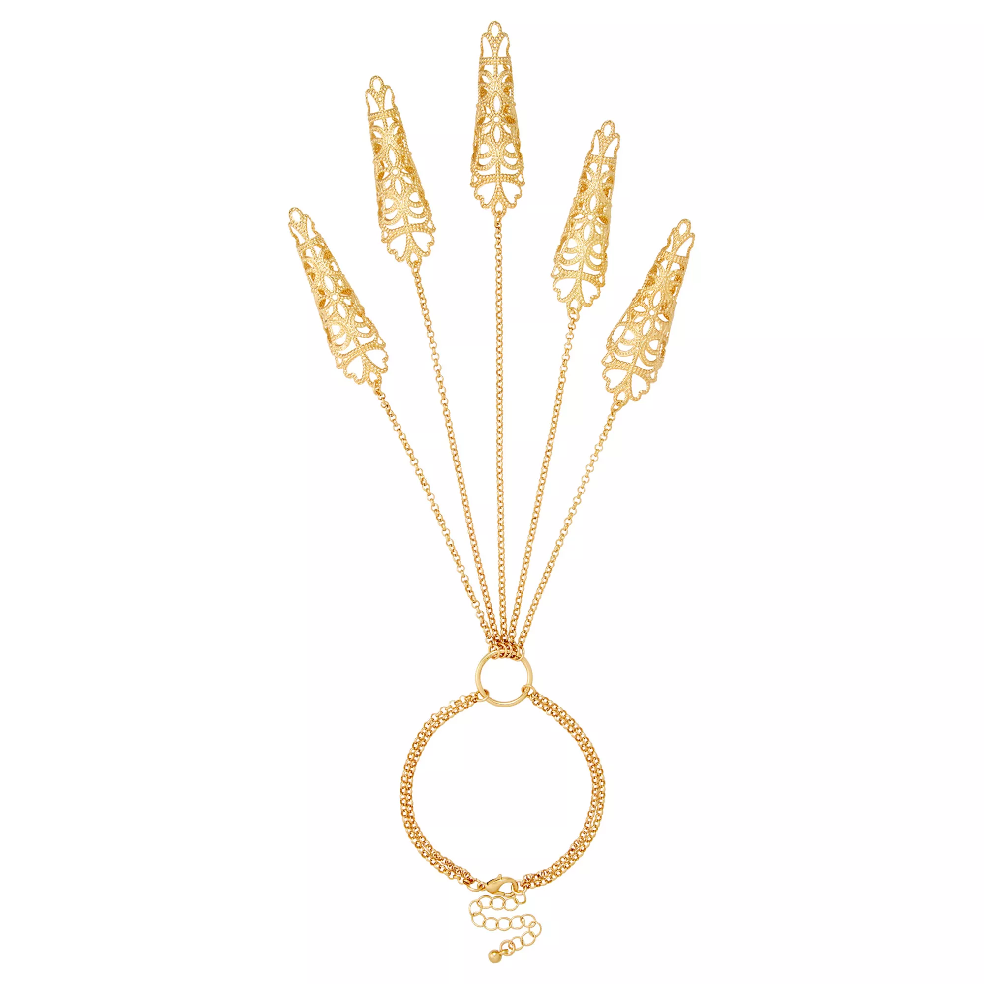 Goldtone Fingertip Hand Chain Bracelet at Spencer's