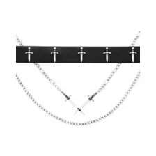 Sword Chain Choker Necklace Set at Spencer's