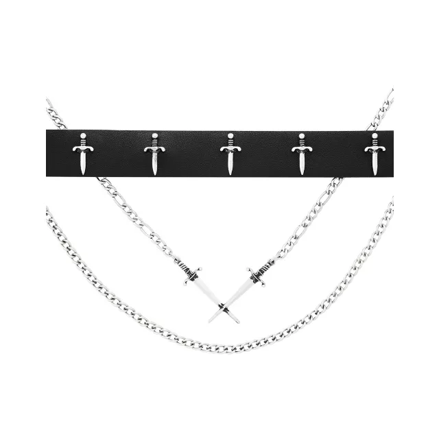Sword Chain Choker Necklace Set at Spencer's