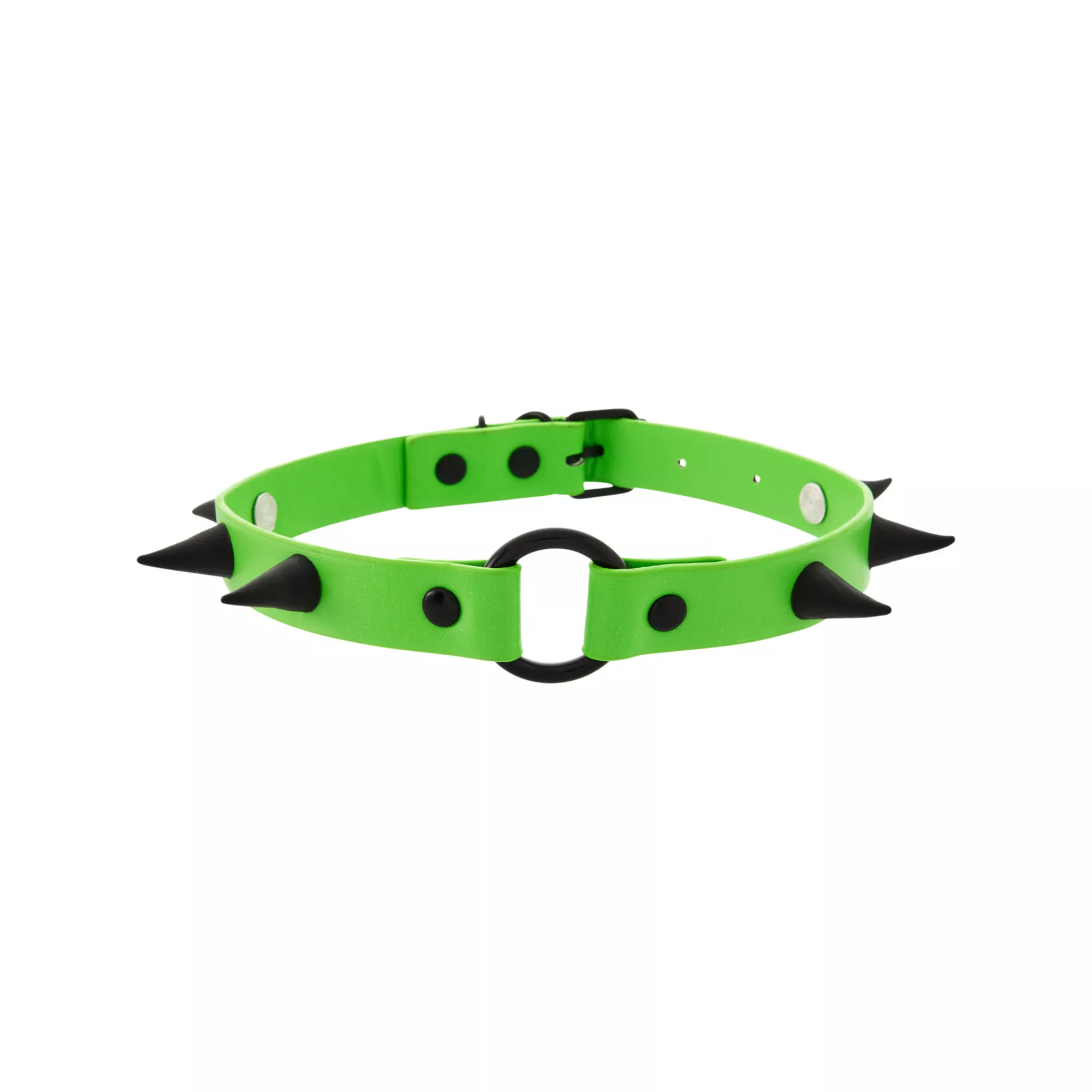 Green Spiked Choker Necklace at Spencer's