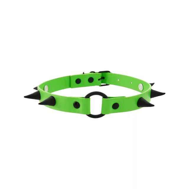 Green Spiked Choker Necklace at Spencer's