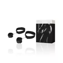 Black Thigh Wrist Cuffs Set - Pleasure Bound at Spencer's