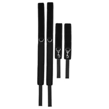Black Thigh Wrist Cuffs Set - Pleasure Bound at Spencer's