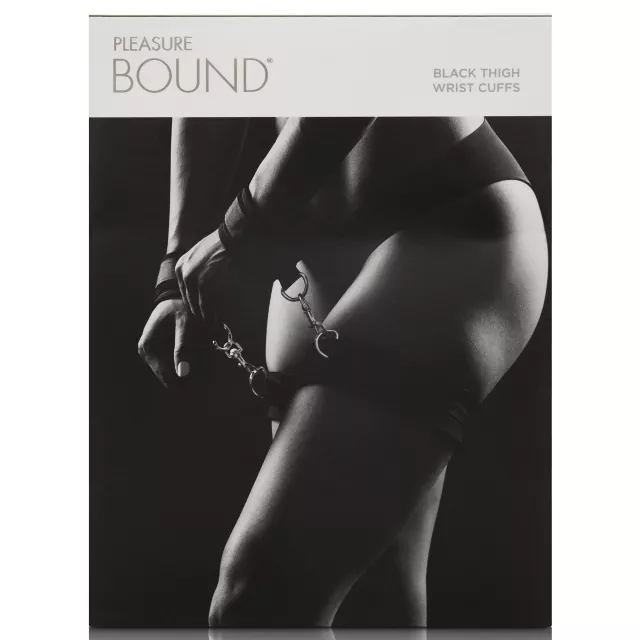 Black Thigh Wrist Cuffs Set - Pleasure Bound at Spencer's