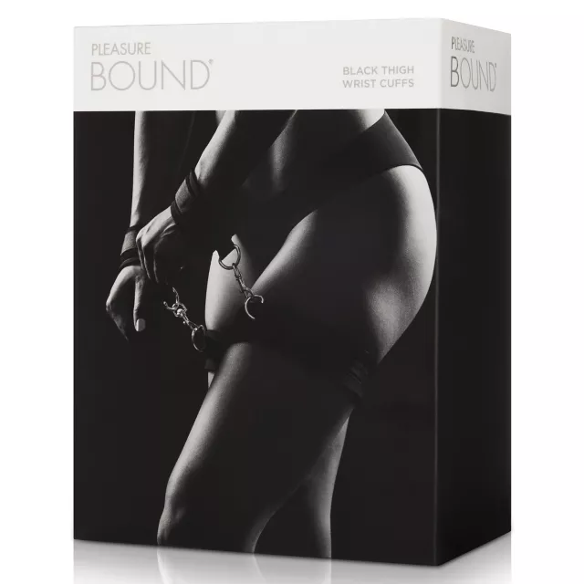 Black Thigh Wrist Cuffs Set - Pleasure Bound at Spencer's