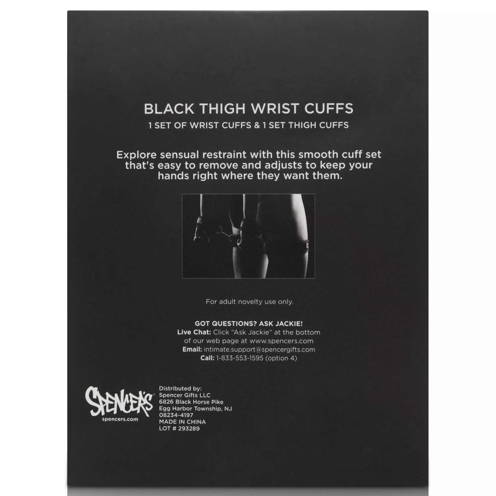 Black Thigh Wrist Cuffs Set - Pleasure Bound at Spencer's