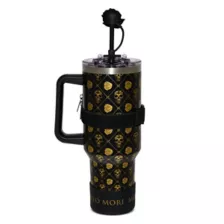 Memento Mori Gold Skull Travel Tumbler with Straw and Accessories - 40 oz. at Spencer's