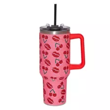 Cherry Lips Rhinestone Travel Tumbler with Straw - 40 oz. at Spencer's