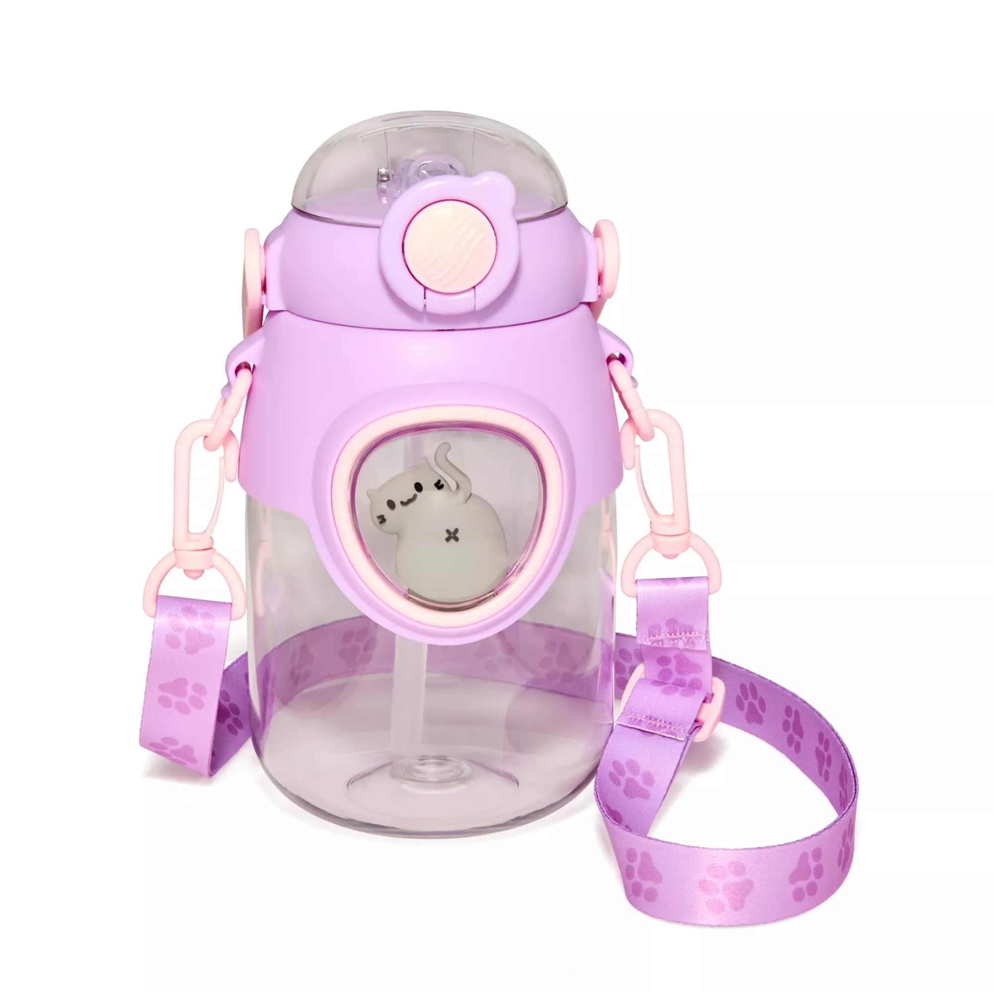 Cat Butt Flip Top Water Bottle with Strap - 32 oz. at Spencer's