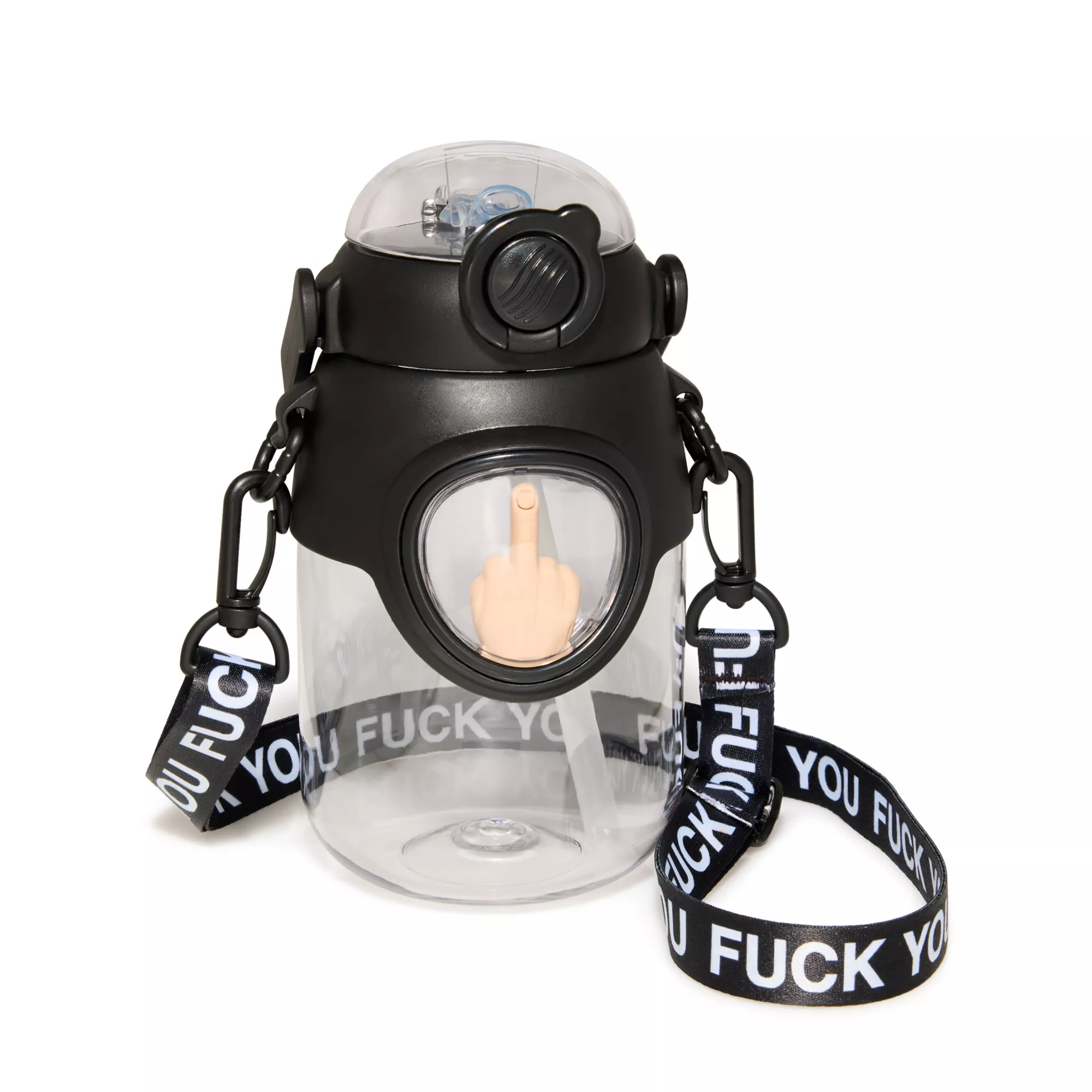 Fuck You Flip Top Water Bottle with Strap - 32 oz. at Spencer's