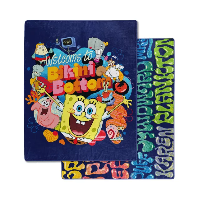 SpongeBob SquarePants Welcome to Bikini Bottom Fleece Blanket at Spencer's