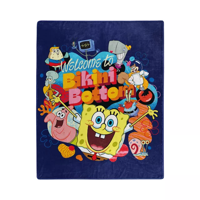 SpongeBob SquarePants Welcome to Bikini Bottom Fleece Blanket at Spencer's