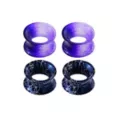 Multi-Pack Silicone Black and Purple Splatter Tunnels - 2 Pair at Spencer's