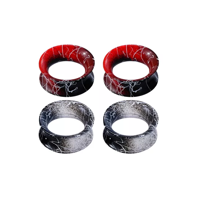 Multi-Pack Silicone Red and Black Splatter Tunnels - 2 Pair at Spencer's