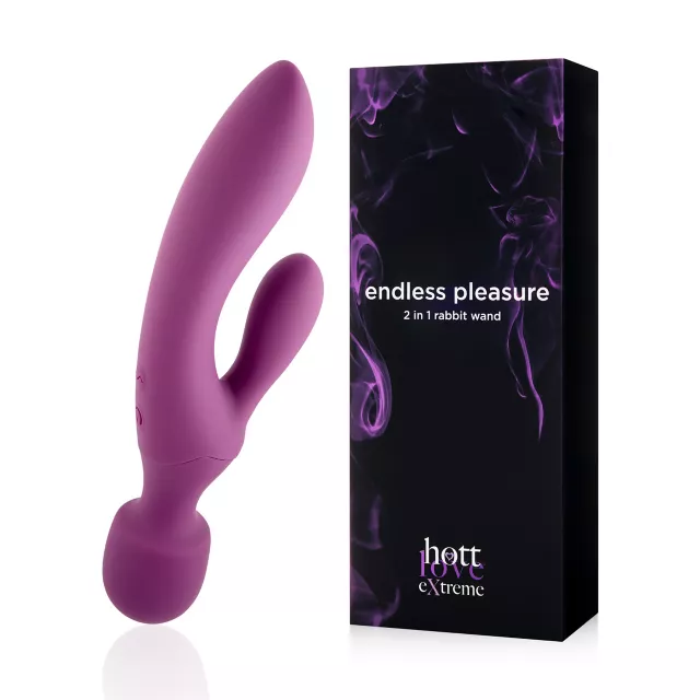Hott Love Extreme Endless Pleasure 2 in 1 Rabbit Wand at Spencer's