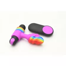 Rainbow Remote Control Vibrating Butt Plug at Spencer's