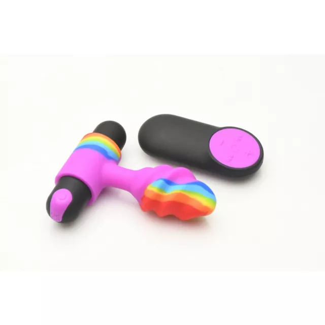Rainbow Remote Control Vibrating Butt Plug at Spencer's
