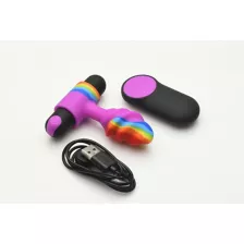 Rainbow Remote Control Vibrating Butt Plug at Spencer's