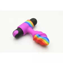 Rainbow Remote Control Vibrating Butt Plug at Spencer's
