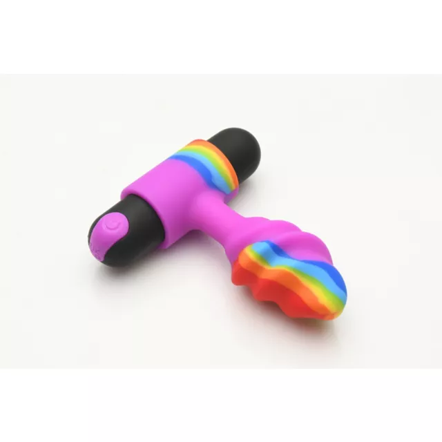 Rainbow Remote Control Vibrating Butt Plug at Spencer's