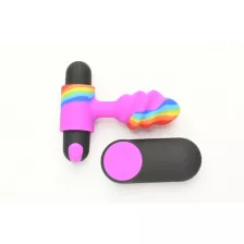 Rainbow Remote Control Vibrating Butt Plug at Spencer's