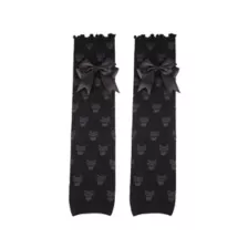 Skull Print Bow Leg Warmers at Spencer's